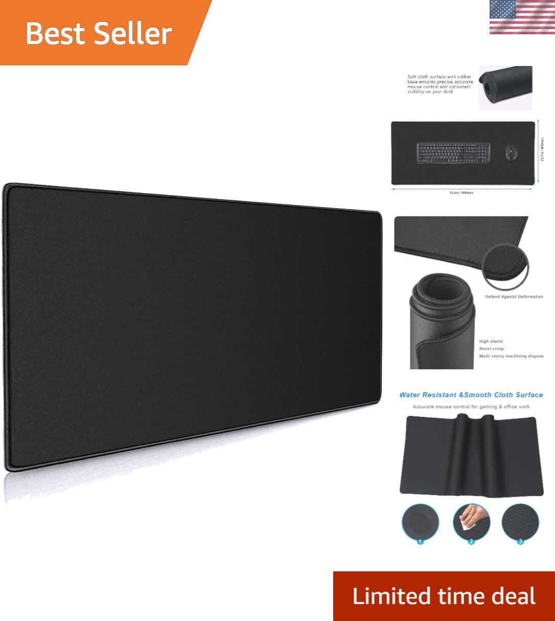 XXL Professional Large Mouse Pad & Computer Game Mouse Mat 35.4x15.7x0.12IN, ...