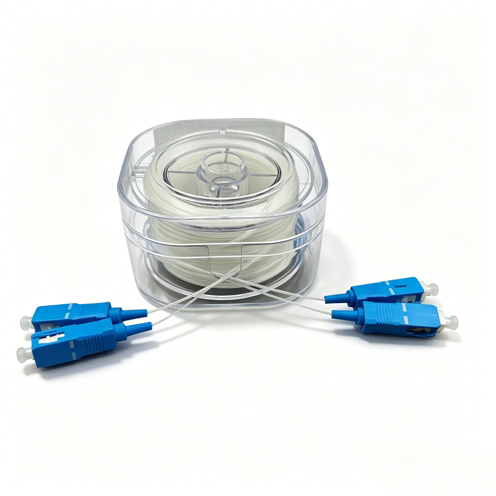 SC FC LC ST Transparent Invisible Duplex Single Mode Fiber Patch Cord for Indoor