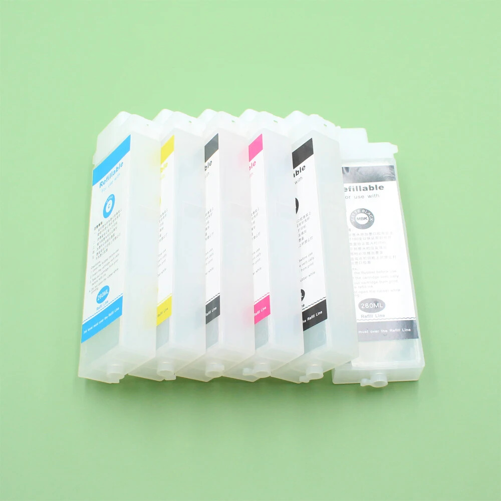 6 Pcs PFI107 Refillable Ink Cartridge for Canon iPF680 iPF685 PF780 iPF785