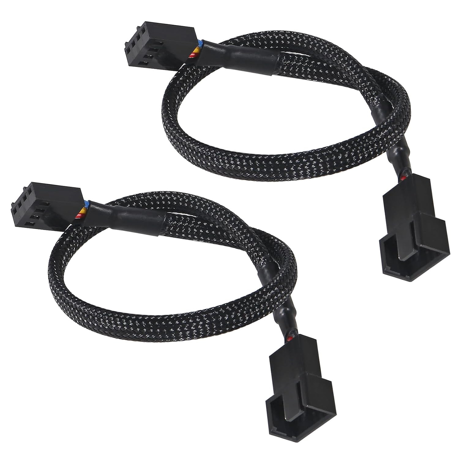 2 PCS 10" 4 Pin Fan Extension Power Cable for PWM Fan, Computer ATX Case