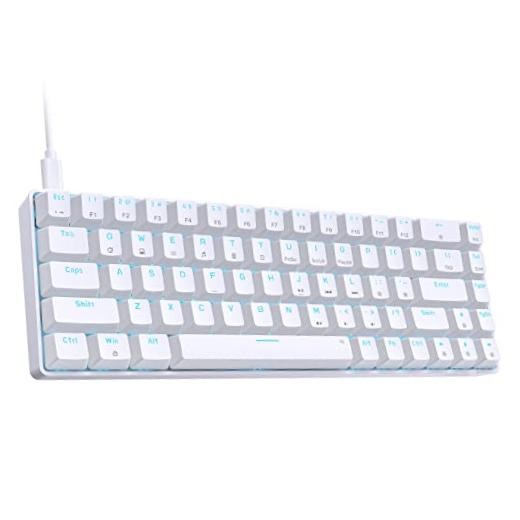 T68SE 60% Gaming Mechanical Keyboard,Ultra Compact Mini 68 Red Switches White
