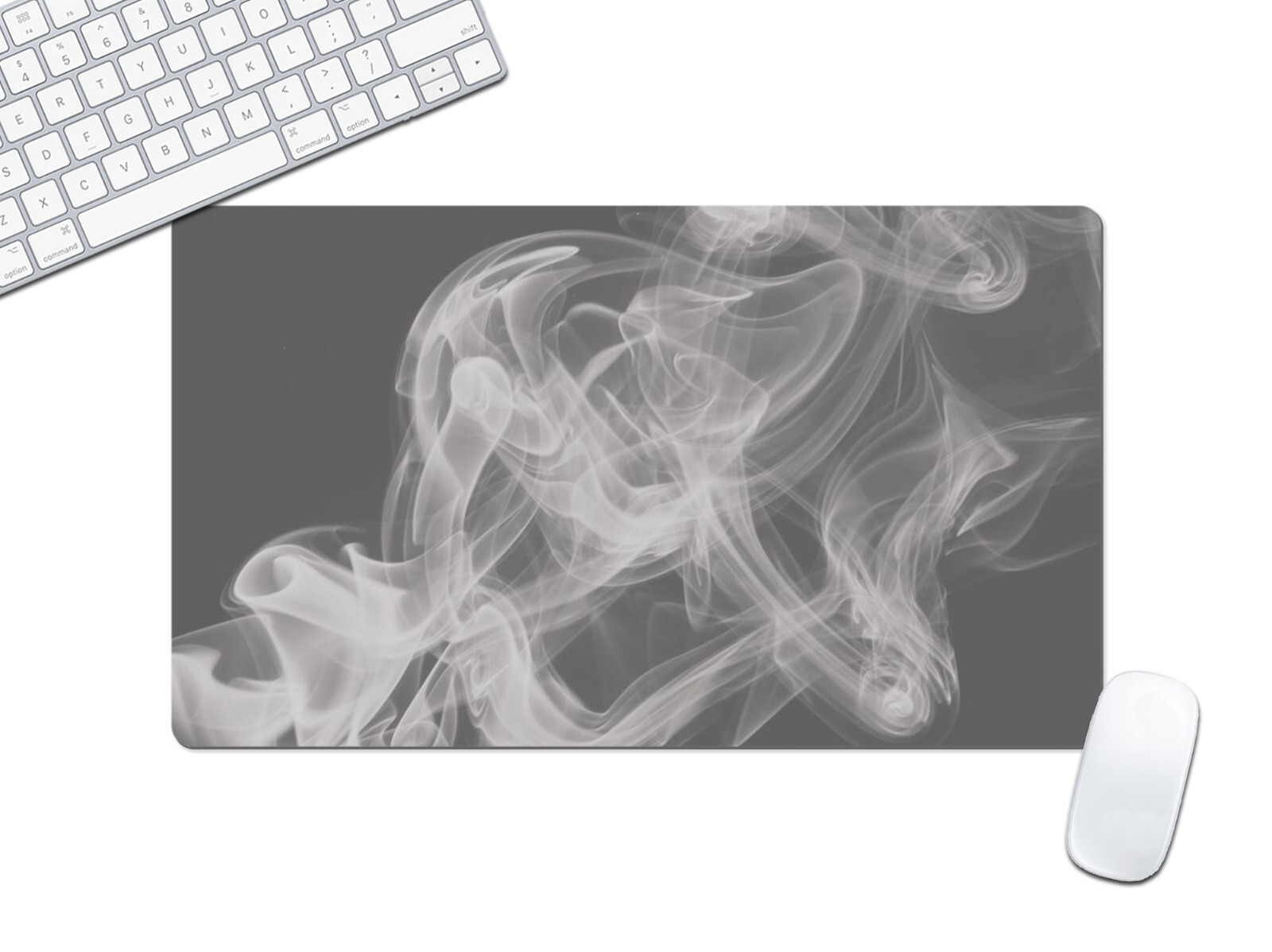 Boho Minimalist Desk Mat, Gray Gaming Keyboard Mouse Pad Multiple Sizes - DMAT37