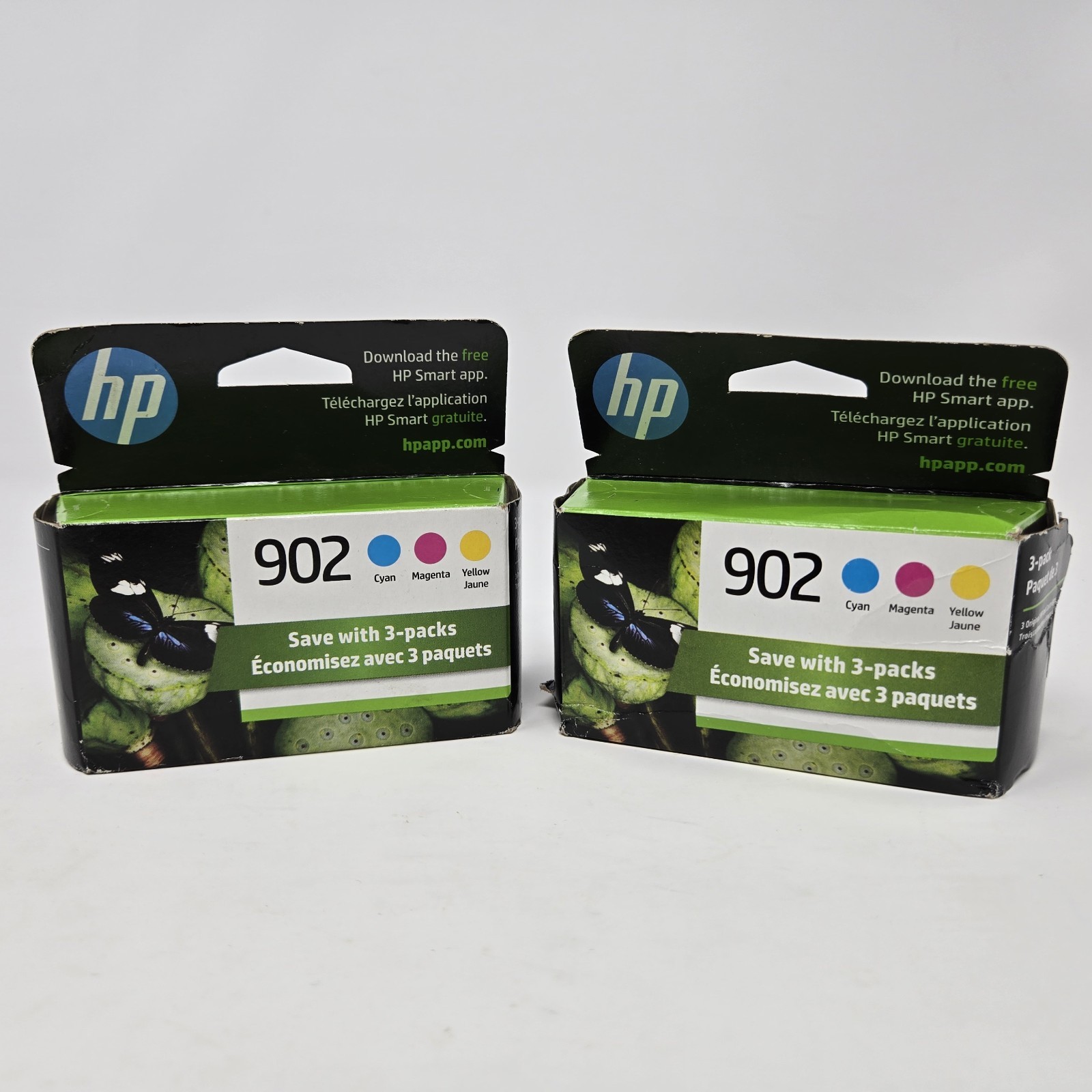 HP 902 Cyan, Magenta, Yellow Ink Cartridges 2 Pack Lot - Current - Not Expired