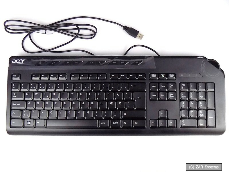 Acer KU-0760 Danish USB multimedia keyboard QWERTY black KB.USB03.090