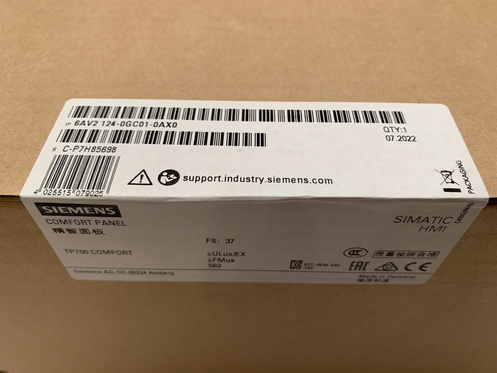 1PC New Siemens 6AV2124-0GC01-0AX0 Touch Panel Fast Shipping
