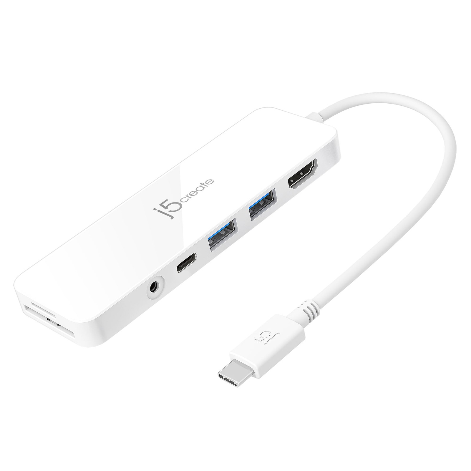 j5create JCD373 USB-C Mini Hub USB 4K HDMI 3.1 5Gbps microSD & SD Card Reader,