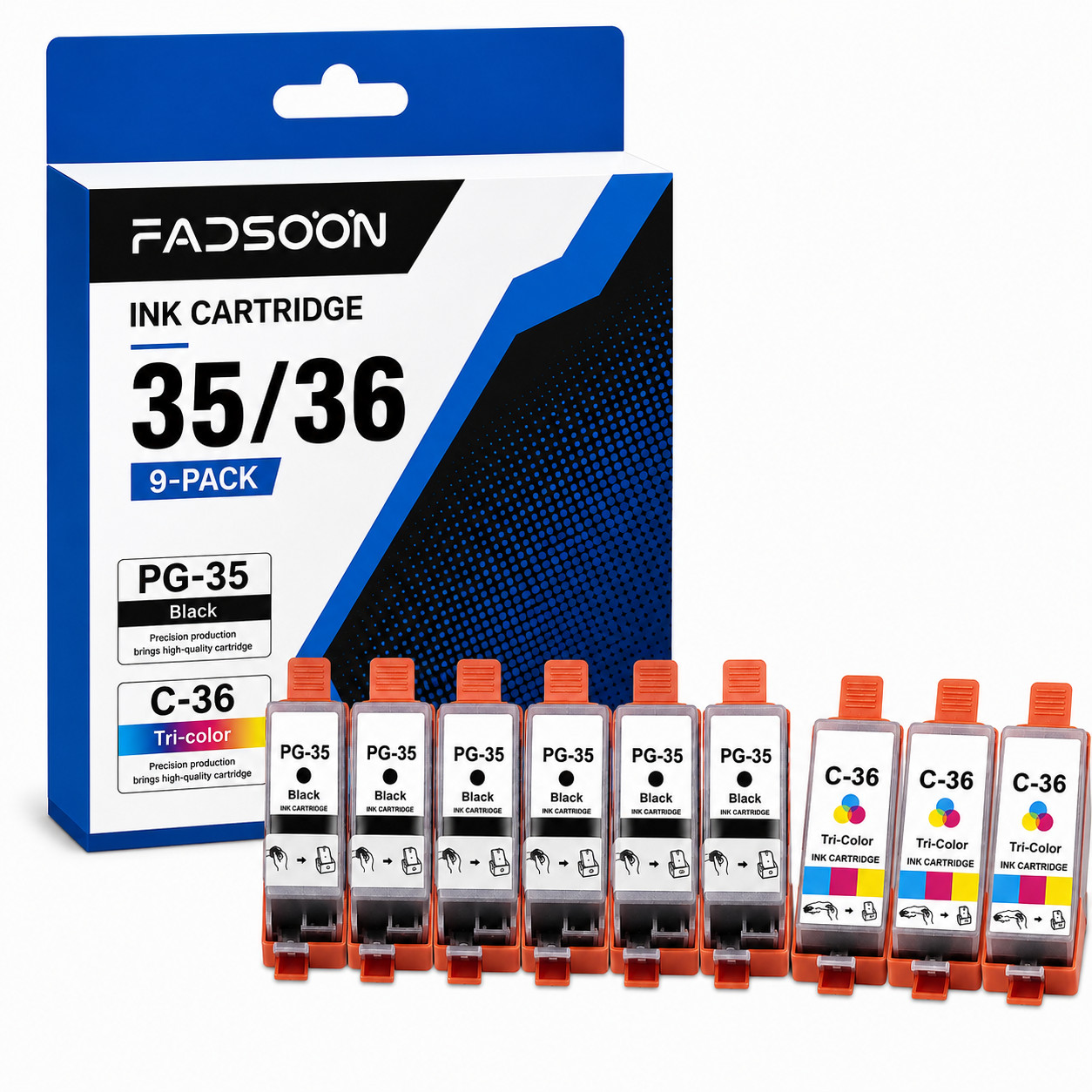 PGI-35 CLI-36 9PK 6BK 3C Standard Yield Ink for PIXMA iP100 iP110 TR150 TR160