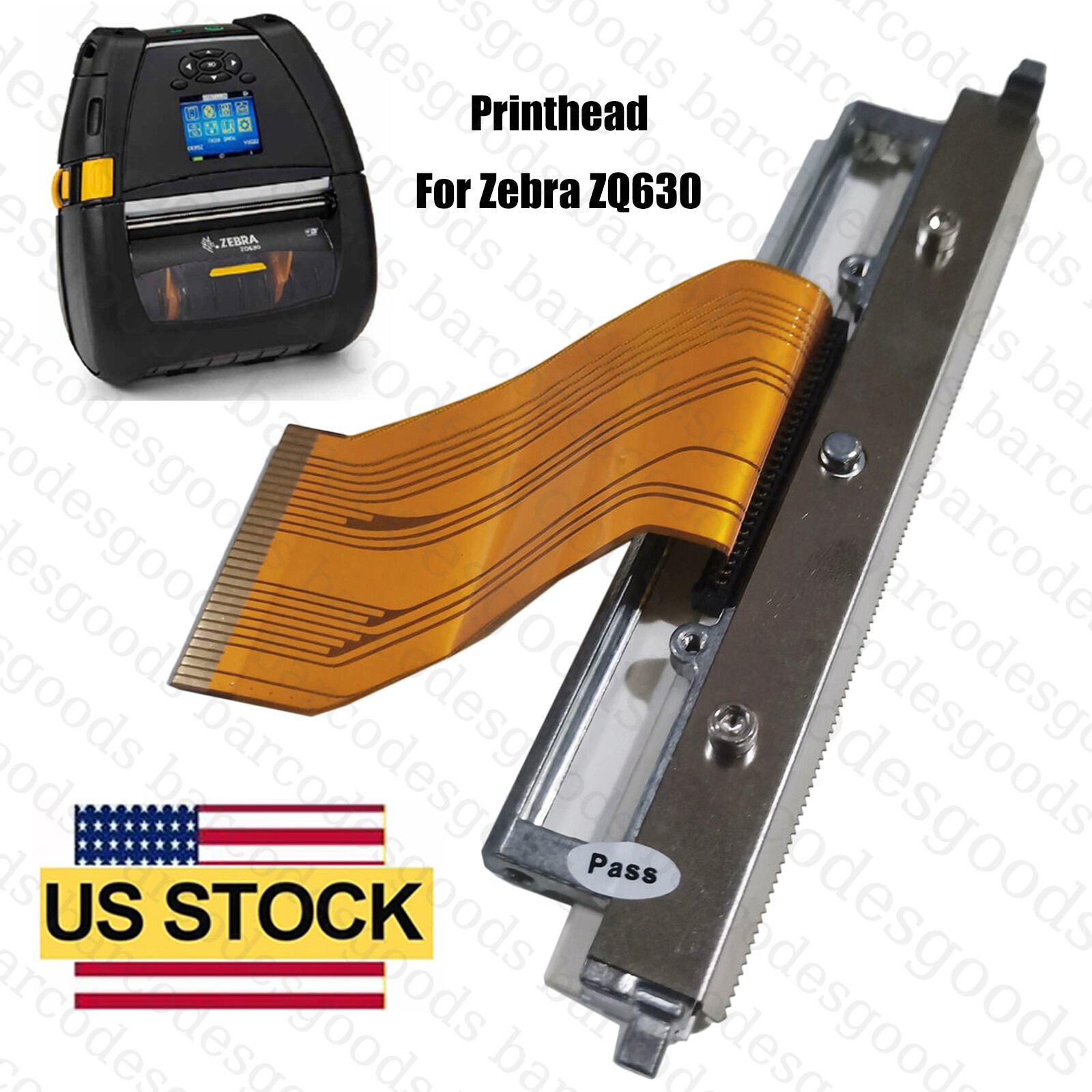 Printhead with Flex Cable For Zebra ZQ630 Printer PN: P1096933-001