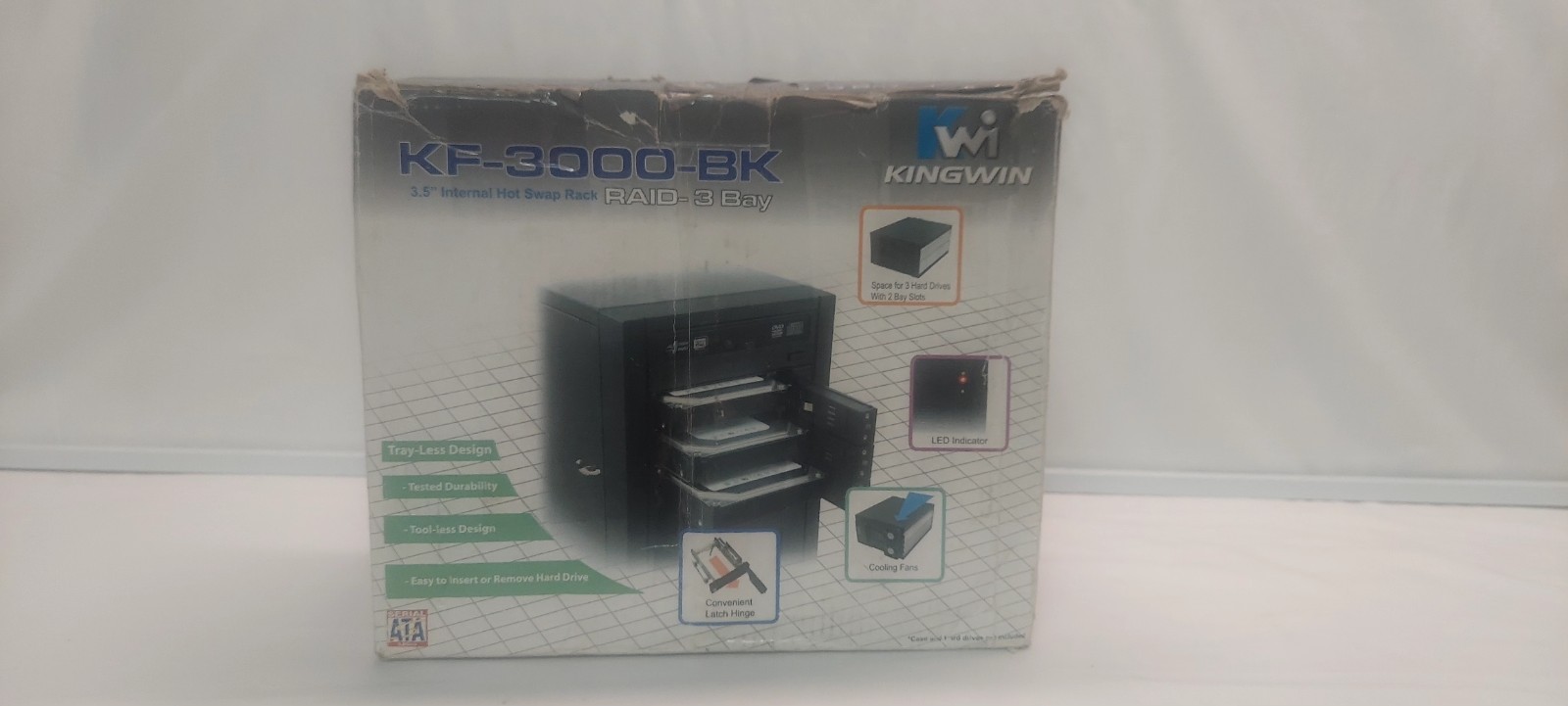 Kingwin KF-3000-BK 3.5" Internal 3-Bay Hot Swap Rack RAID -