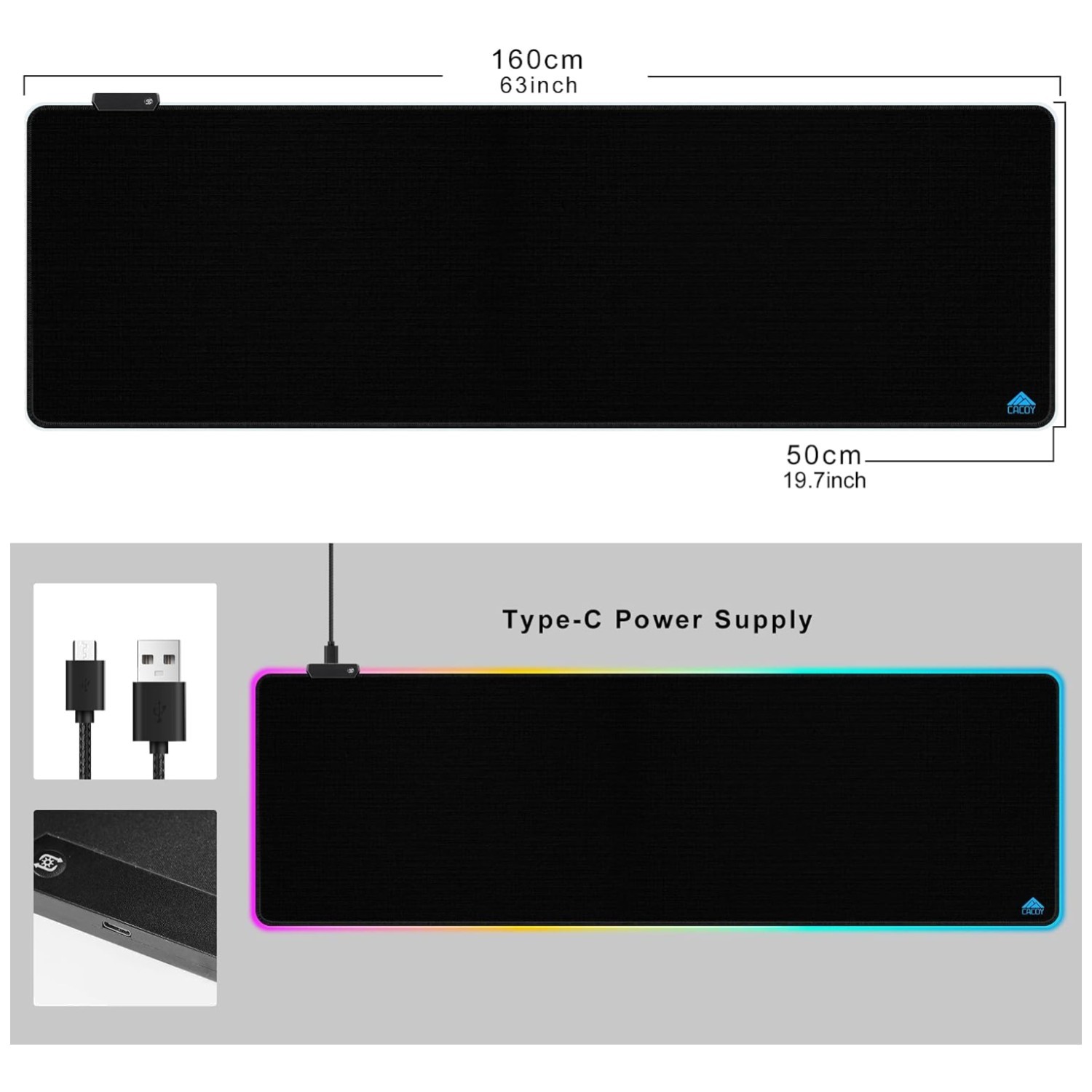 XXL LED Gaming Mouse Pad - Durable Stitched Edge