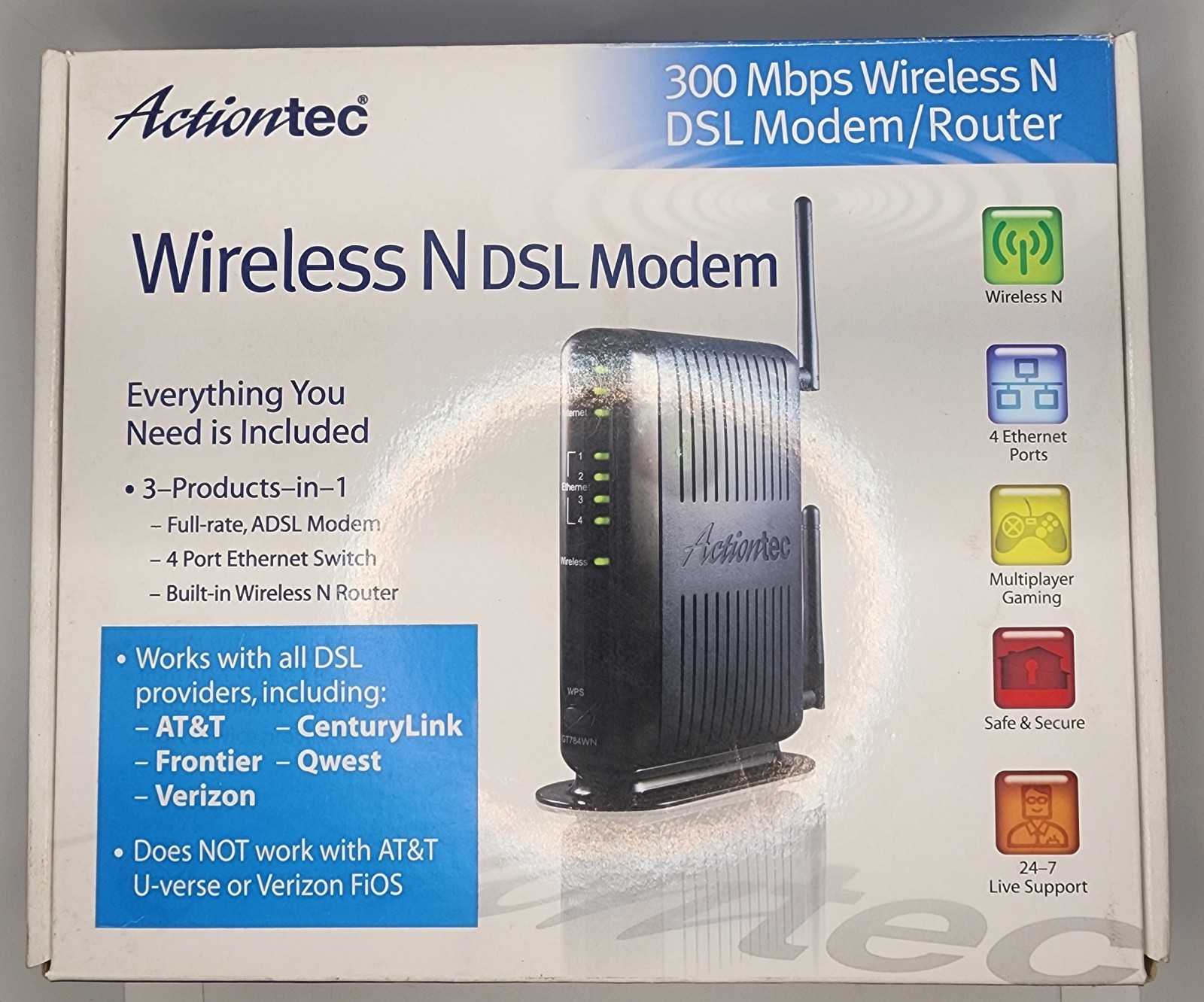 Actiontec GT784WN 4 Port 10/100 Wireless N Router