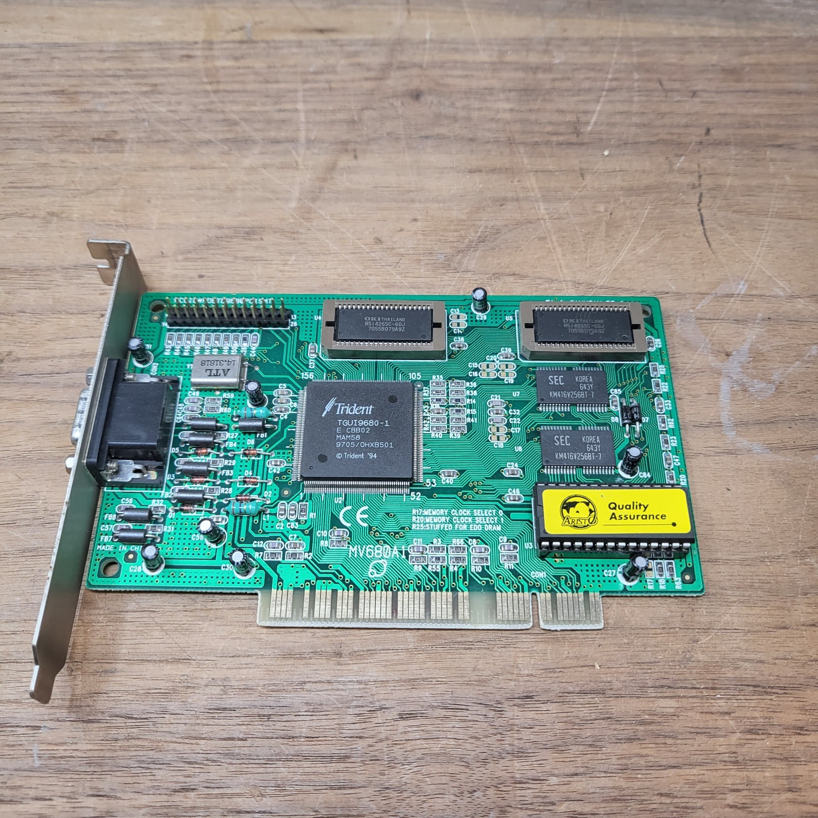 Trident TGUI9680-1 PCI VGA Video Card MV680A1 Vintage DOS Win 95 98 Bannsan-BS1
