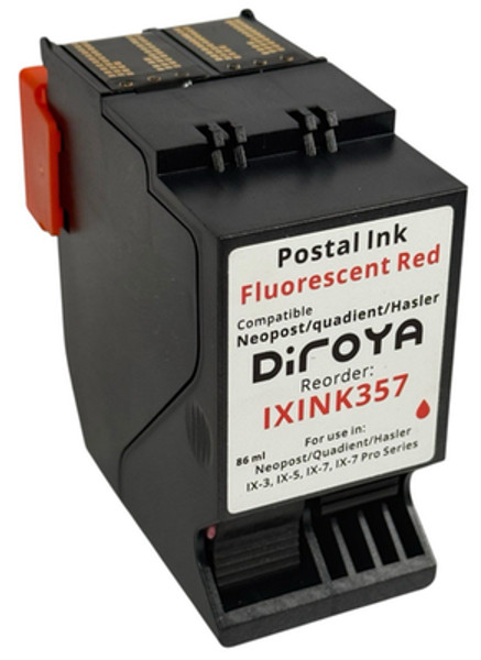Red Ink Cartridge Diroya IXINK357 Standard Capacity For Neopost Quadient Hasler