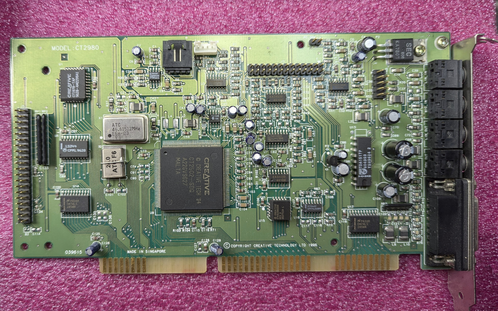 CREATIVE SOUND BLASTER 16 SB16 CT2980 ISA SOUND CARD W/IDE CD INTERFACE