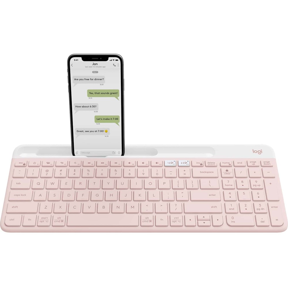Logitech Core K585 Slim Multi-Device Wireless Keyboard in Rose - 920-011477