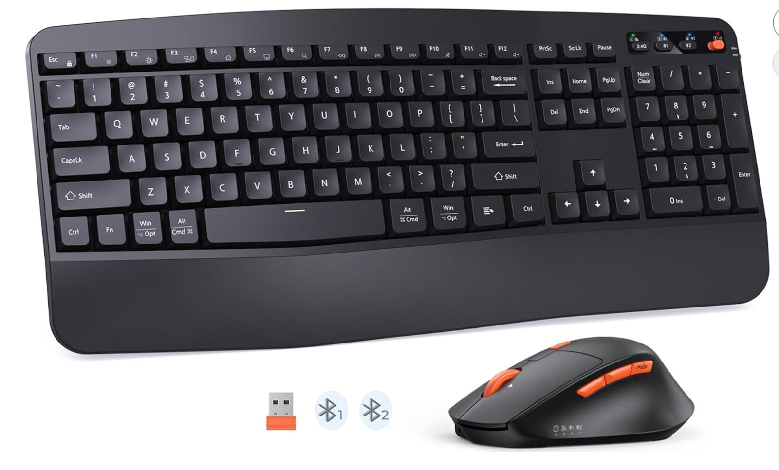 MEETION DirectorA2 Ergonomic Wireless Keyboard & Mouse Combo Black Open Box