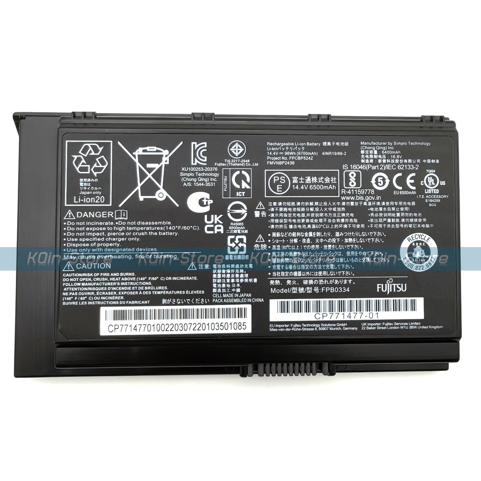 Genuine FMVNBP243 FPCBP524 FPCBP524Z Battery for Fujitsu Celsius H780 H980 H7510