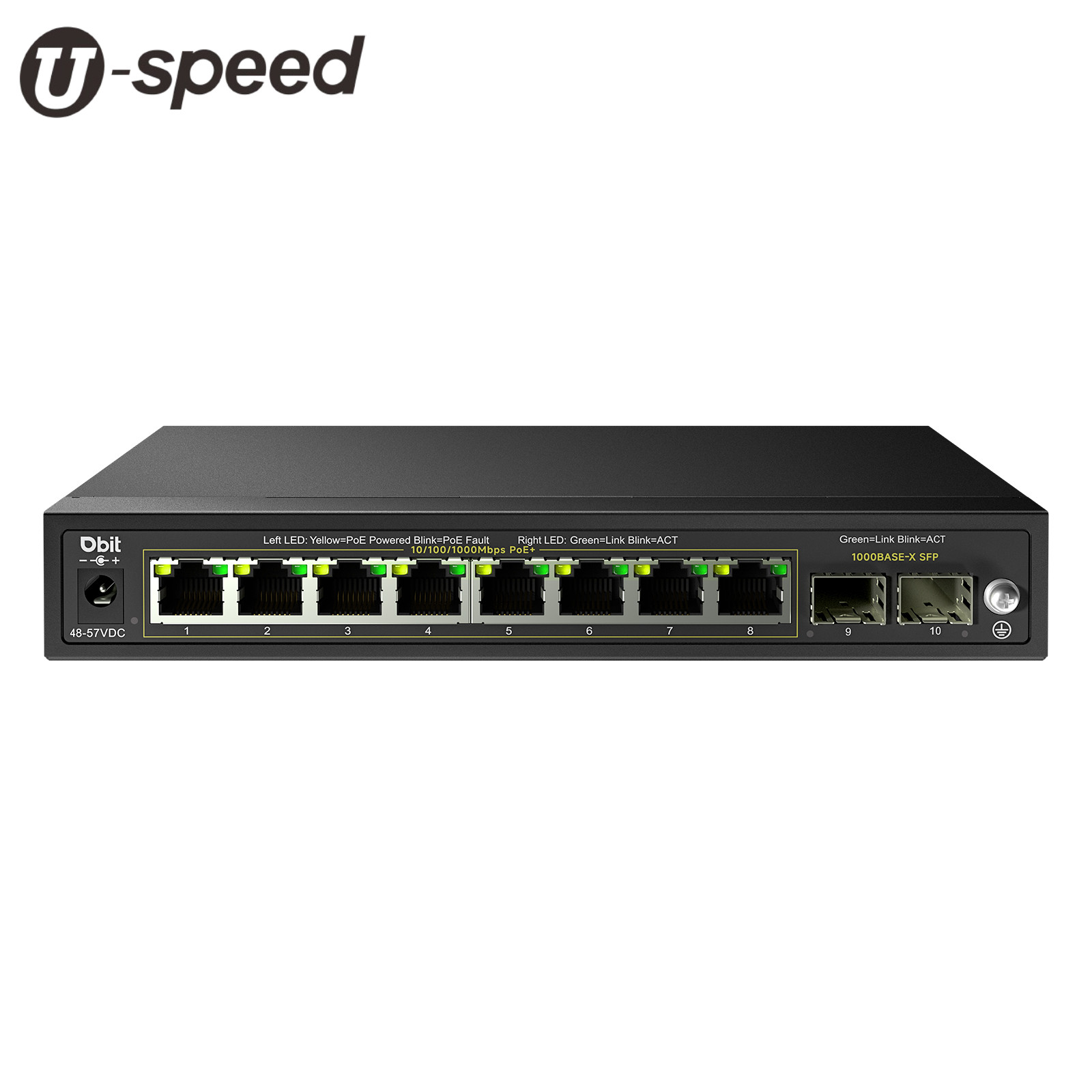 10-Port Gigabit PoE Network Switch with 8 PoE+ Ports with 2 Combo SFP Slots 125W