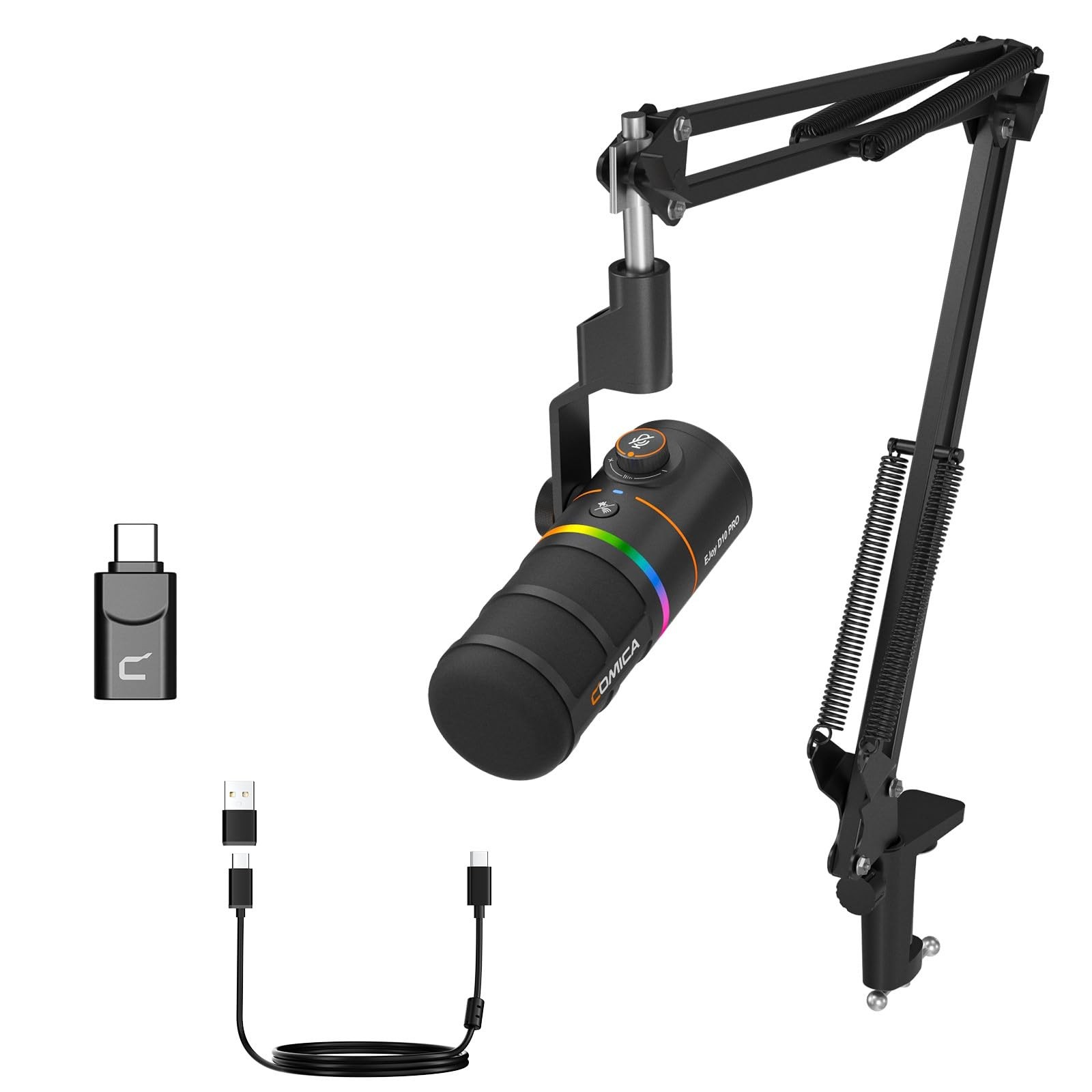COMICA EJoy D10 Pro XLR/USB-C Gaming Microphone for Podcasting Black