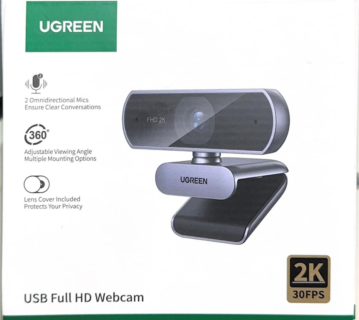 UGREEN 4K Webcam for PC Ultra HD 1080P Web Camera with Microphone - Black Gray