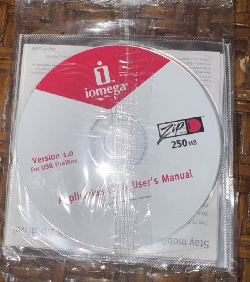 Iomega User Manual CD For Iomega Zip 250 Drive USB/PCMCIA & Quick Install 2 Disc