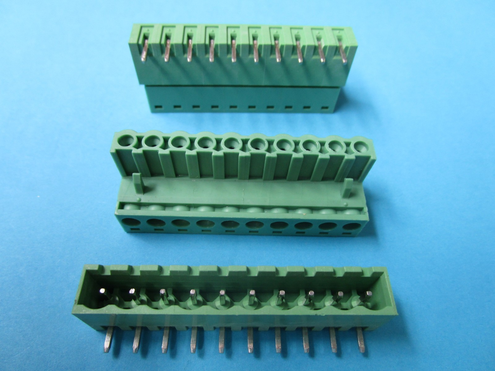 40 pcs 5.08mm Close Angle 10 pin Screw Terminal Block Connector Pluggable Green