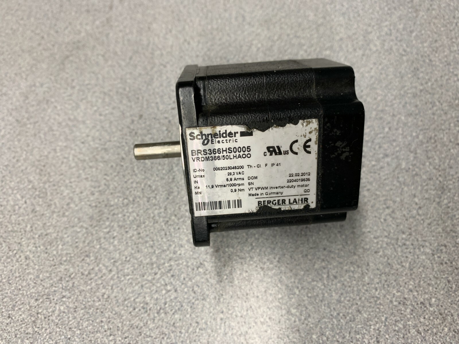 Schneider Electric BRS366HS0005 VRDM366/50LHAOO Berger Lahr Stepper Servo Motor 