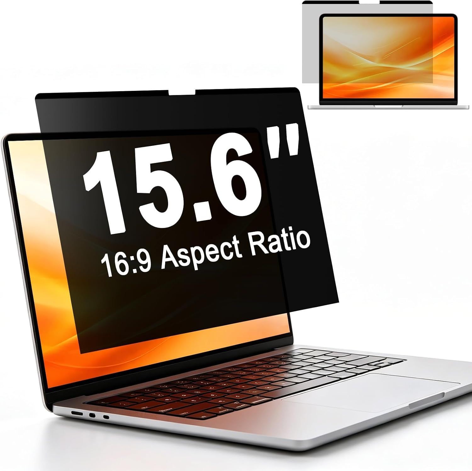 Removable Magnetic Laptop Privacy Screen 15.6 Inch 16:9 | Anti-Glare Filter