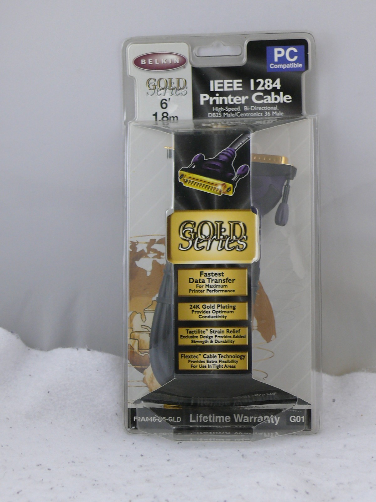 Belkin IEEE 1284 Printer Cable DB25 Male Parallel 6" Gold Series New Sealed Box