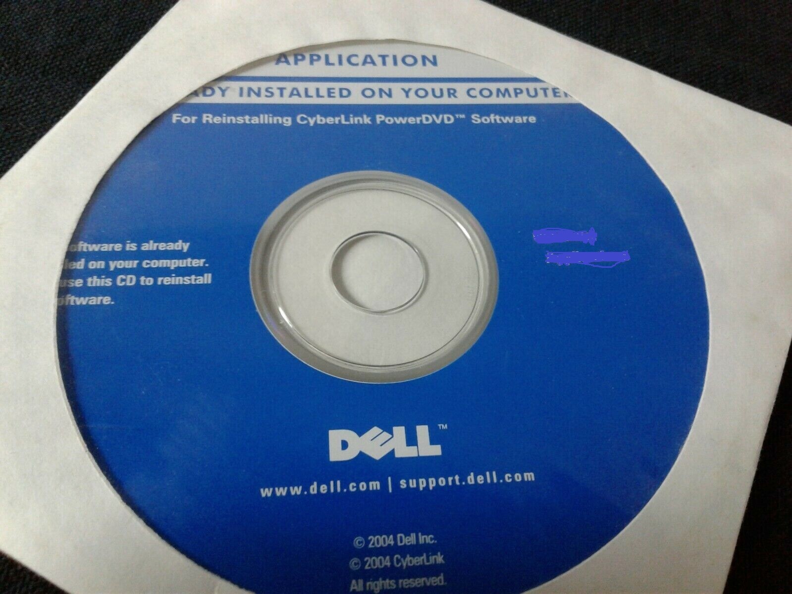Dell Application For Reinstalling Cyberlink Power DVD Software 2004 Sealed