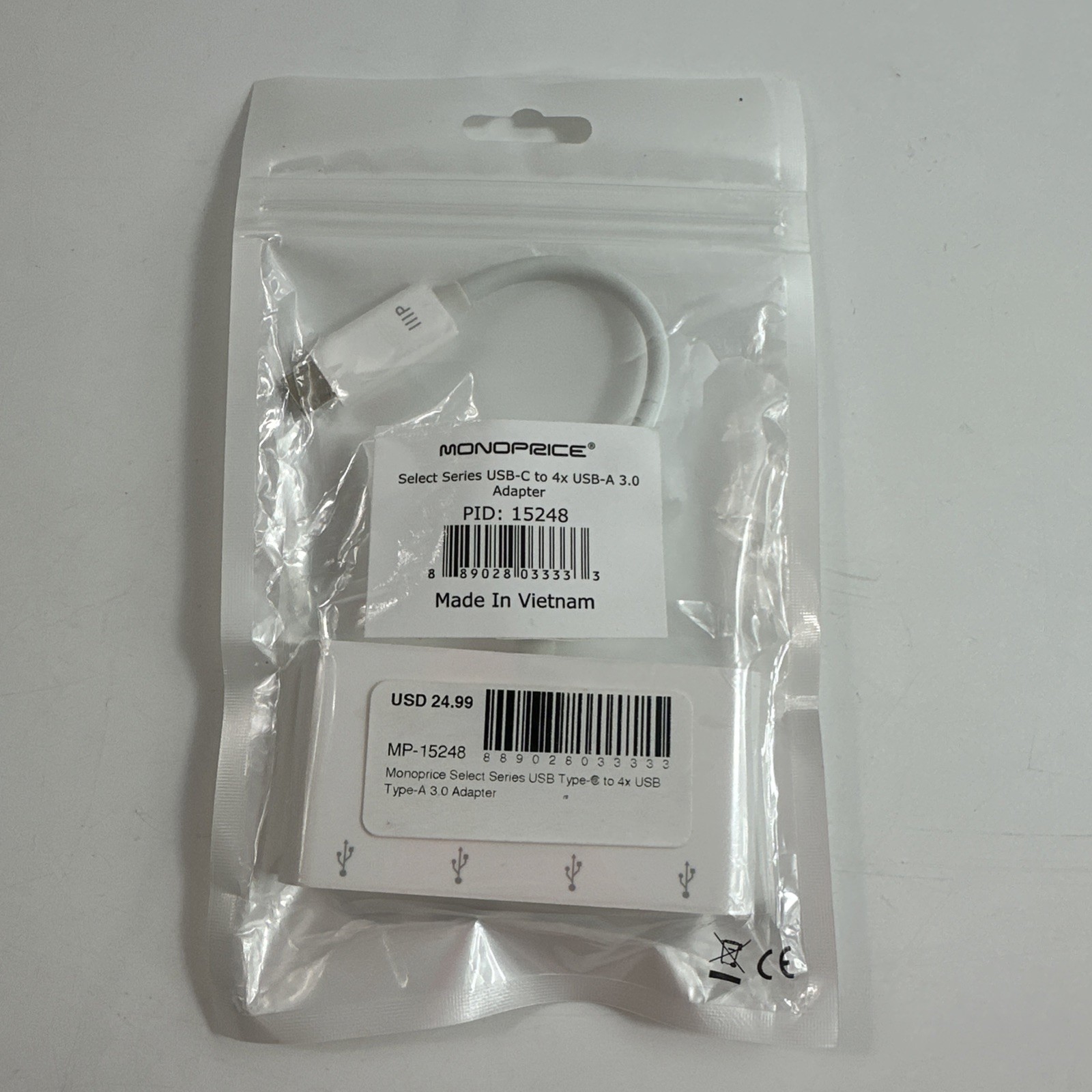 Monoprice USB-C to 4x USB-A 3.0 Adapter With 5Gbps Data Transfer Speed NEW