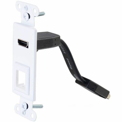 C2G HDMI Pass Through Decorative Wall Plate with One Keystone - White