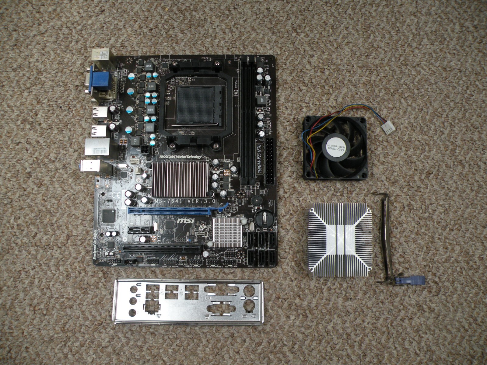 MSI Motherboard 760GM-P23 (FX) w/ Shield and CPU Cooler/Fan