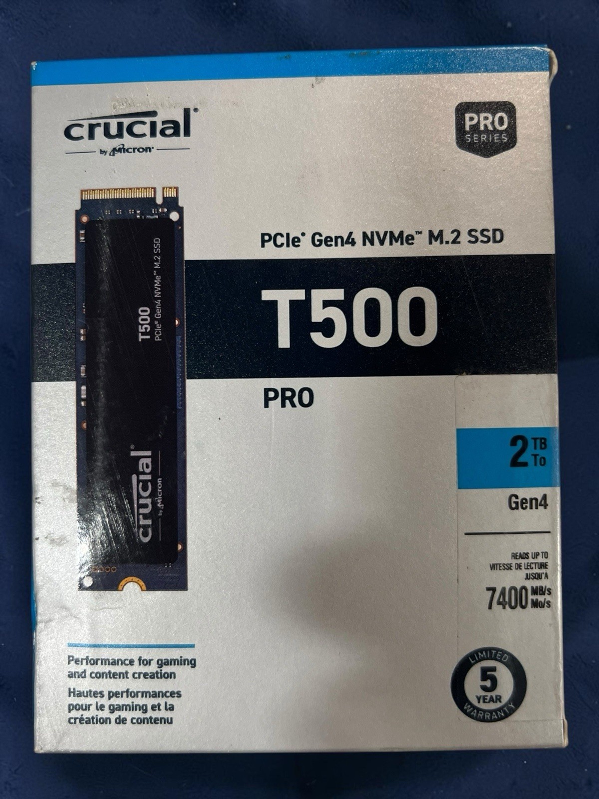 Crucial T500 2TB PCIe Gen4 NVMe M.2 SSD CT2000T500SSD8 7400MB/s New