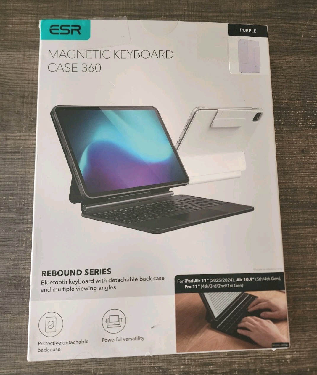 ESR for iPad Air 11/Pro 11 Inch Case Keyboard, Multi-Mode Magnetic Stand Purple