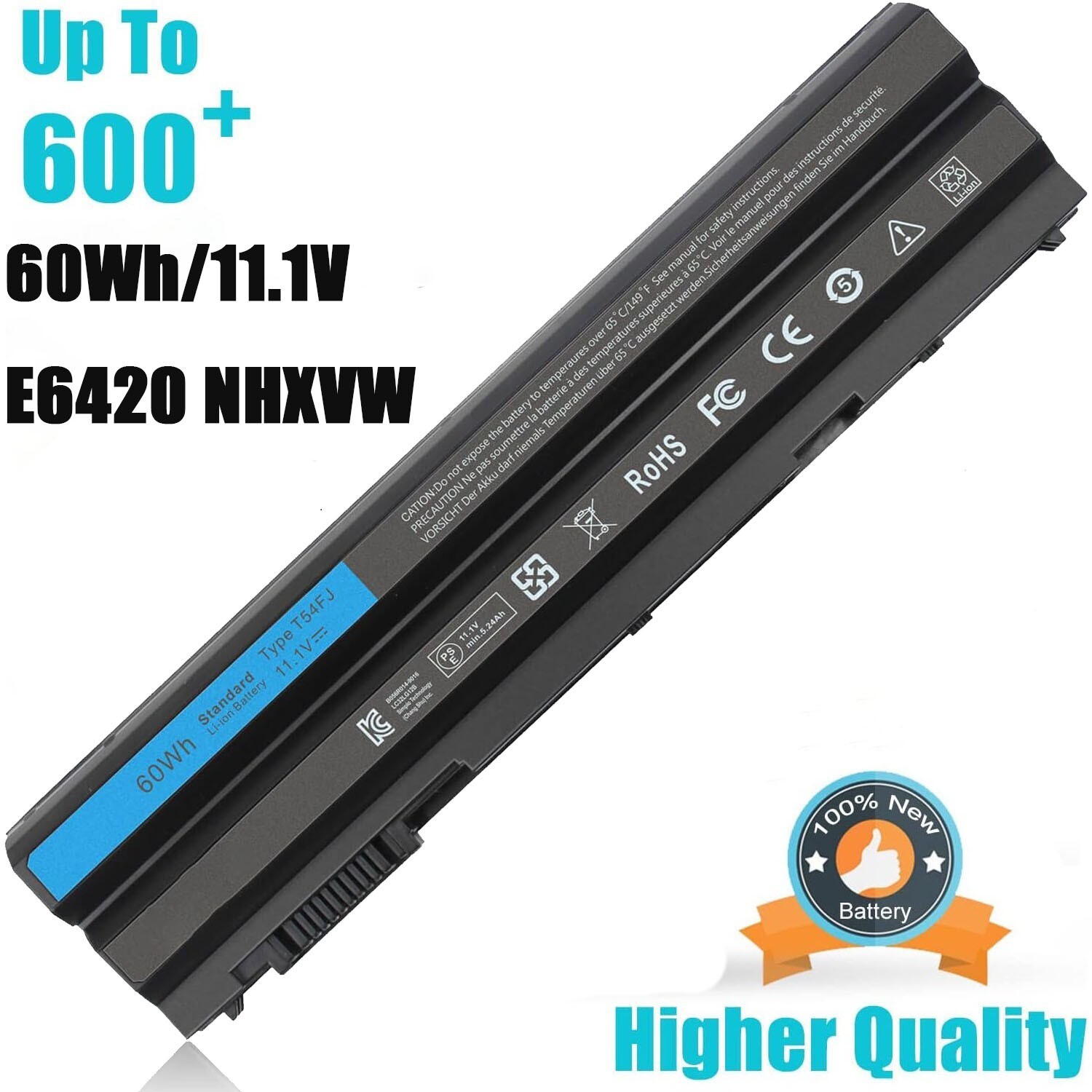 5PCS E6420 T54FJ Battery For Dell Latitude E6440 E5430 E5520 E5530 E6430 E6520