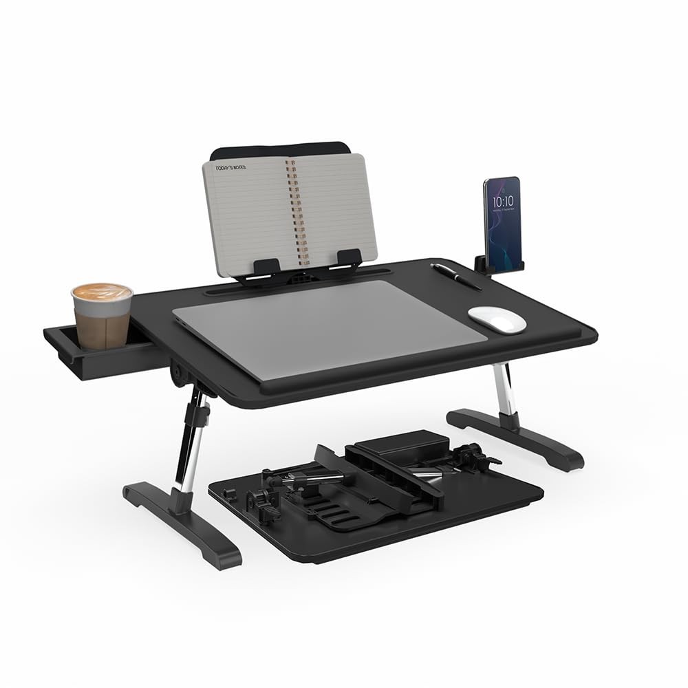 Limitless TotalDesk Portable Modern Workstation and Lap Desk Compact, Black 