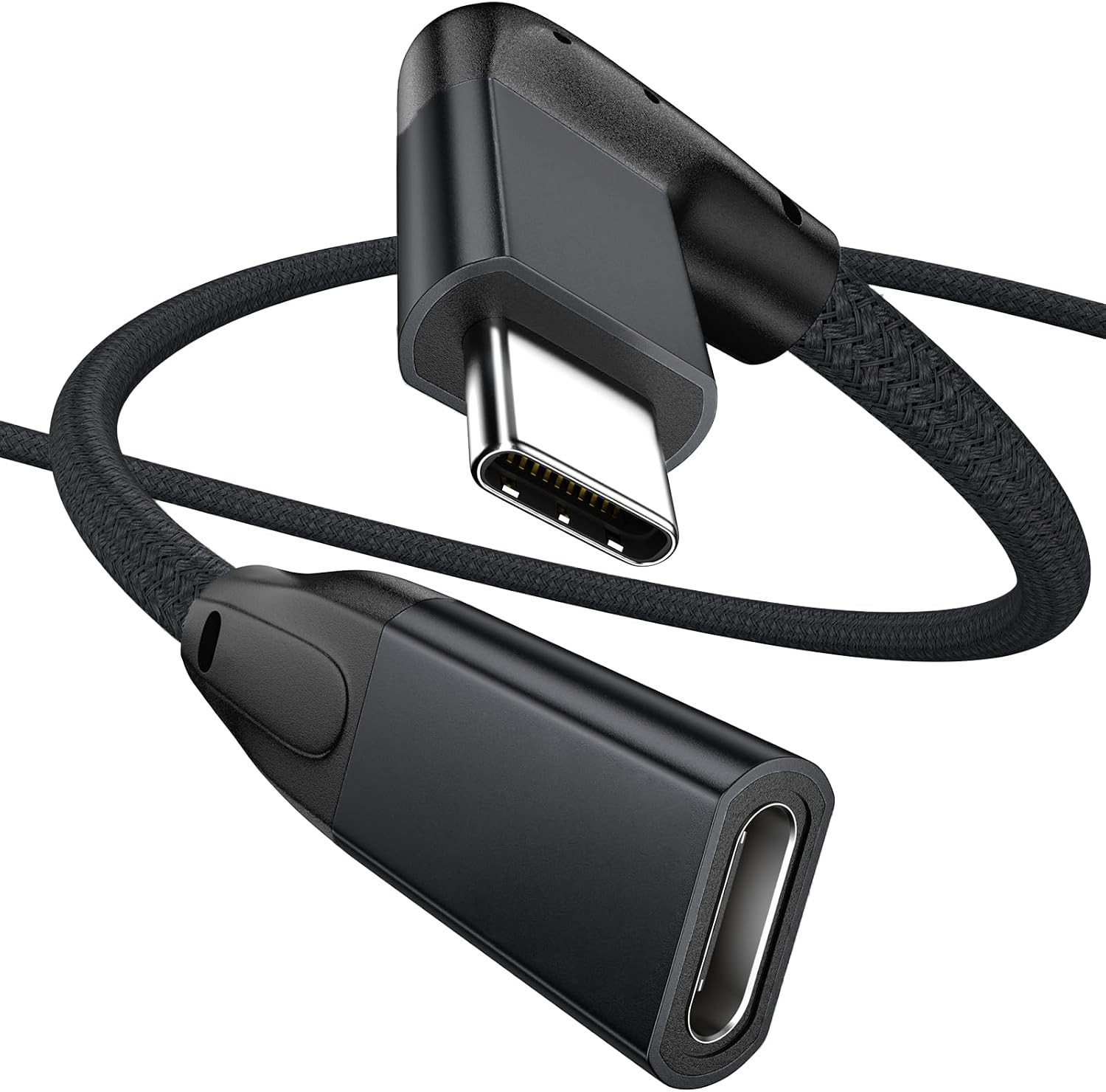 Right Angle USB C Extension Cable 10FT, USB-C Male to Female Cable