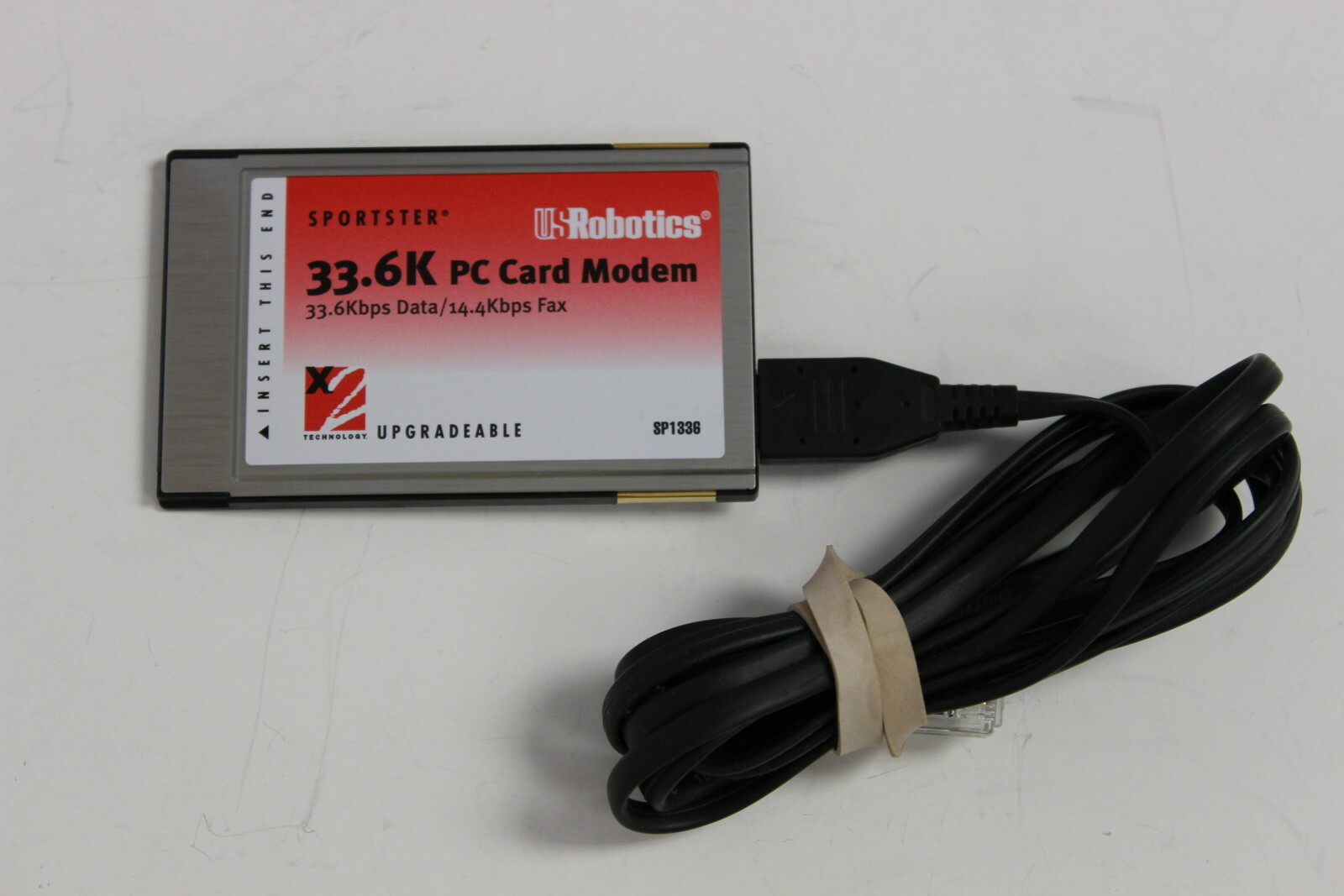 US ROBOTICS SP1336 SPORTSTER 33.6K PC CARD MODEM DATA/FAX WITH CABLE