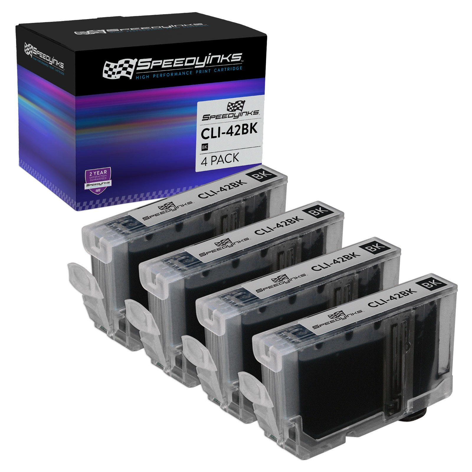 4pk For Canon 6384B002 (CLI-42BK / CLI-42) Black Ink Cartridge PIXMA PRO-100