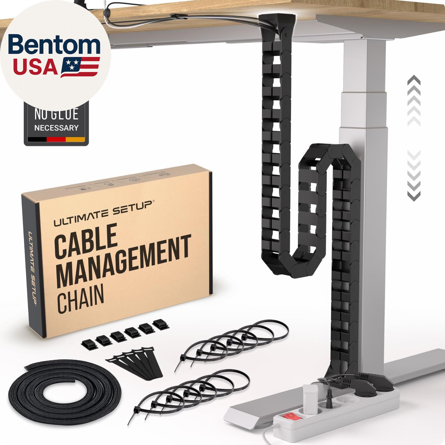 under Desk Cable Management Vertebrae - Perfect for Sit Stand Desk - Wire Manage