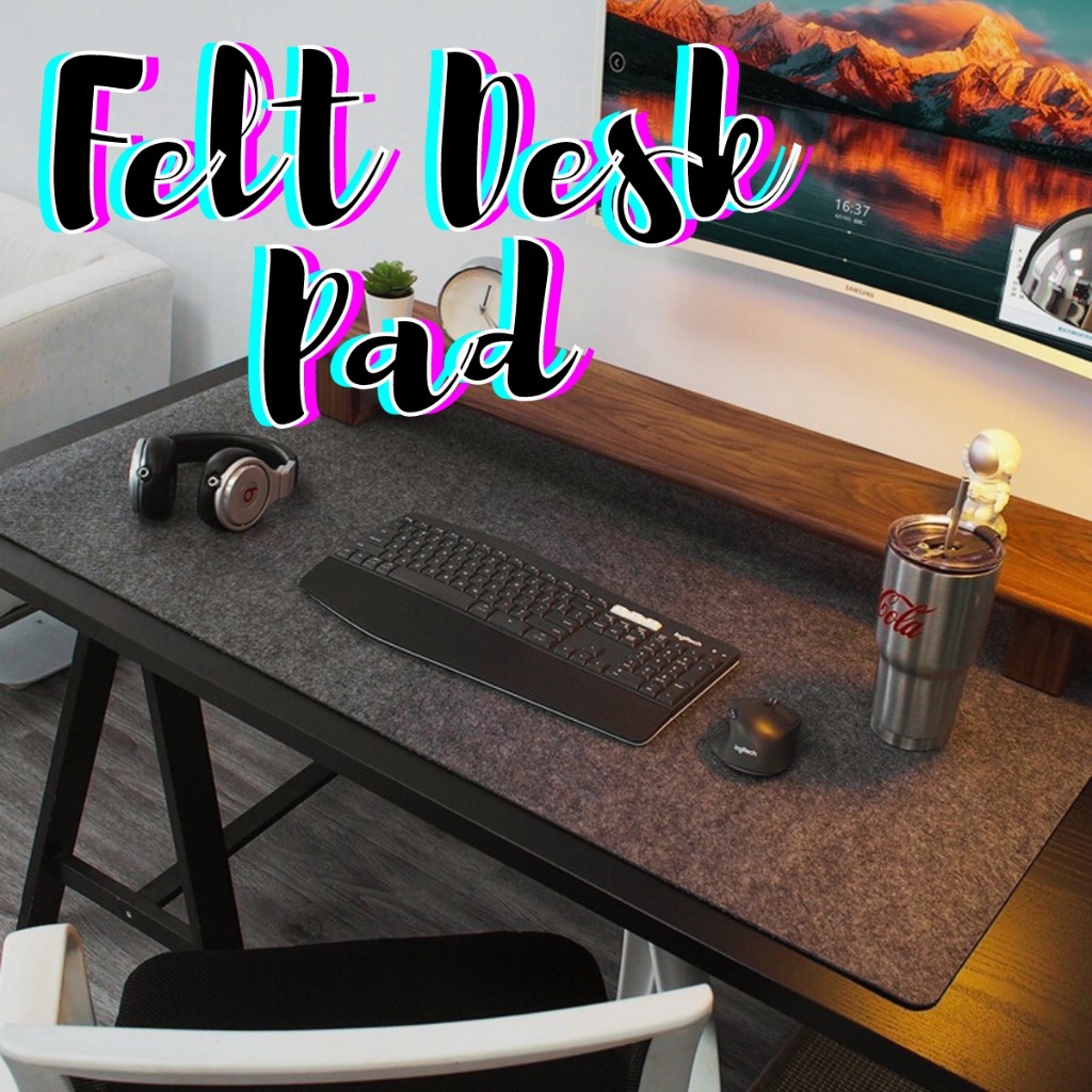 Minimalistic Non-Slip Protector Felt Desk Pad Extended Mouse Keyboard Laptop