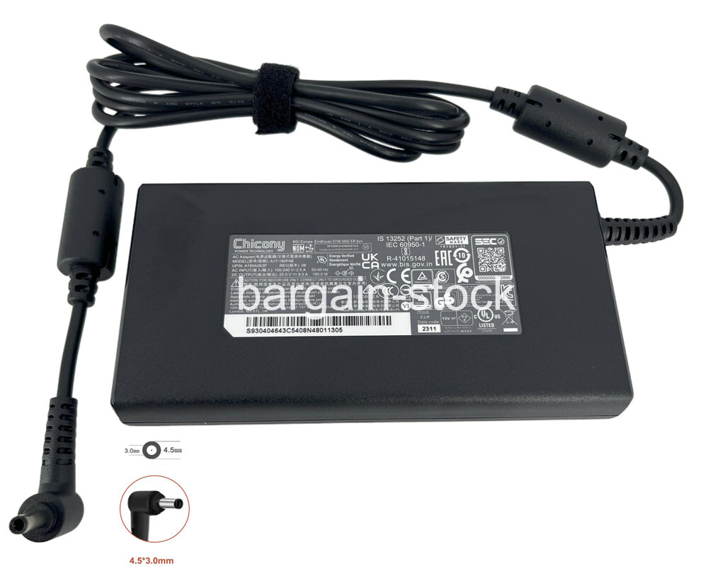Original Chicony 180W AC Adapter Charger For MSI Katana GF66 12UD-878CA 12UD-436