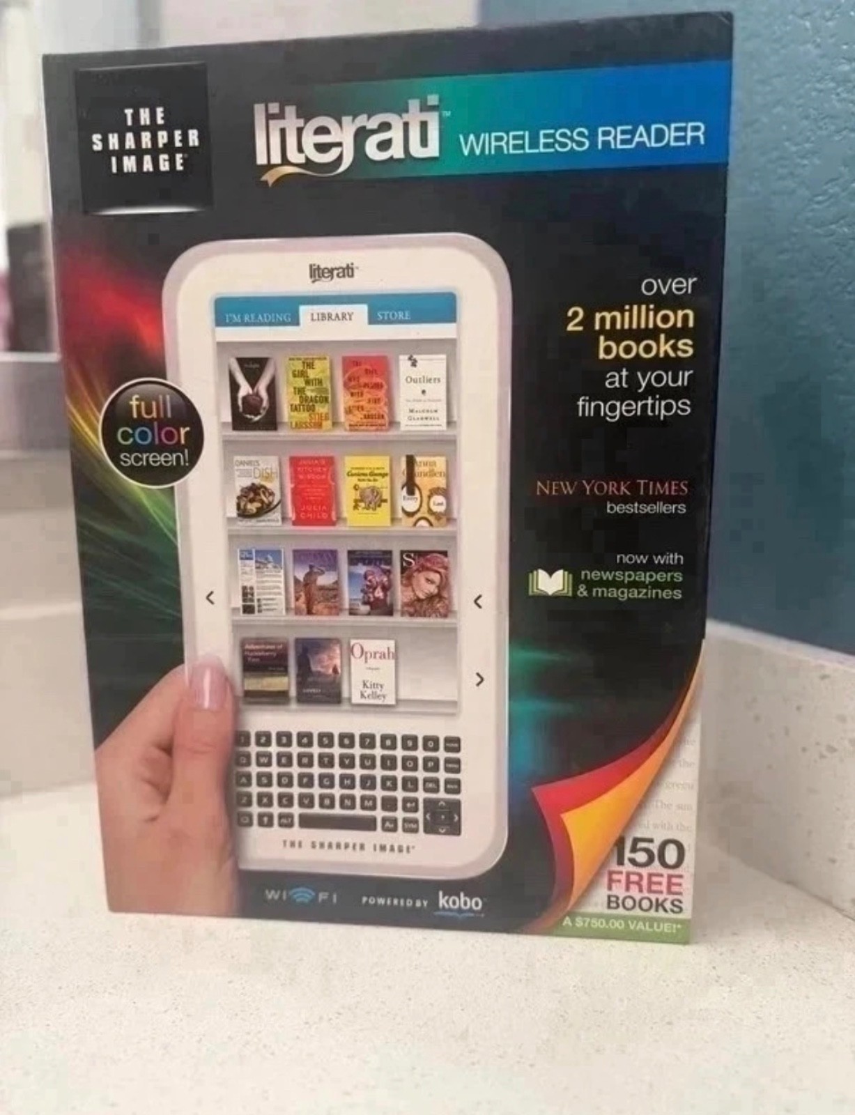 The Sharper Image Literati Wireless Reader Kobo E-Reader *Never Opened*