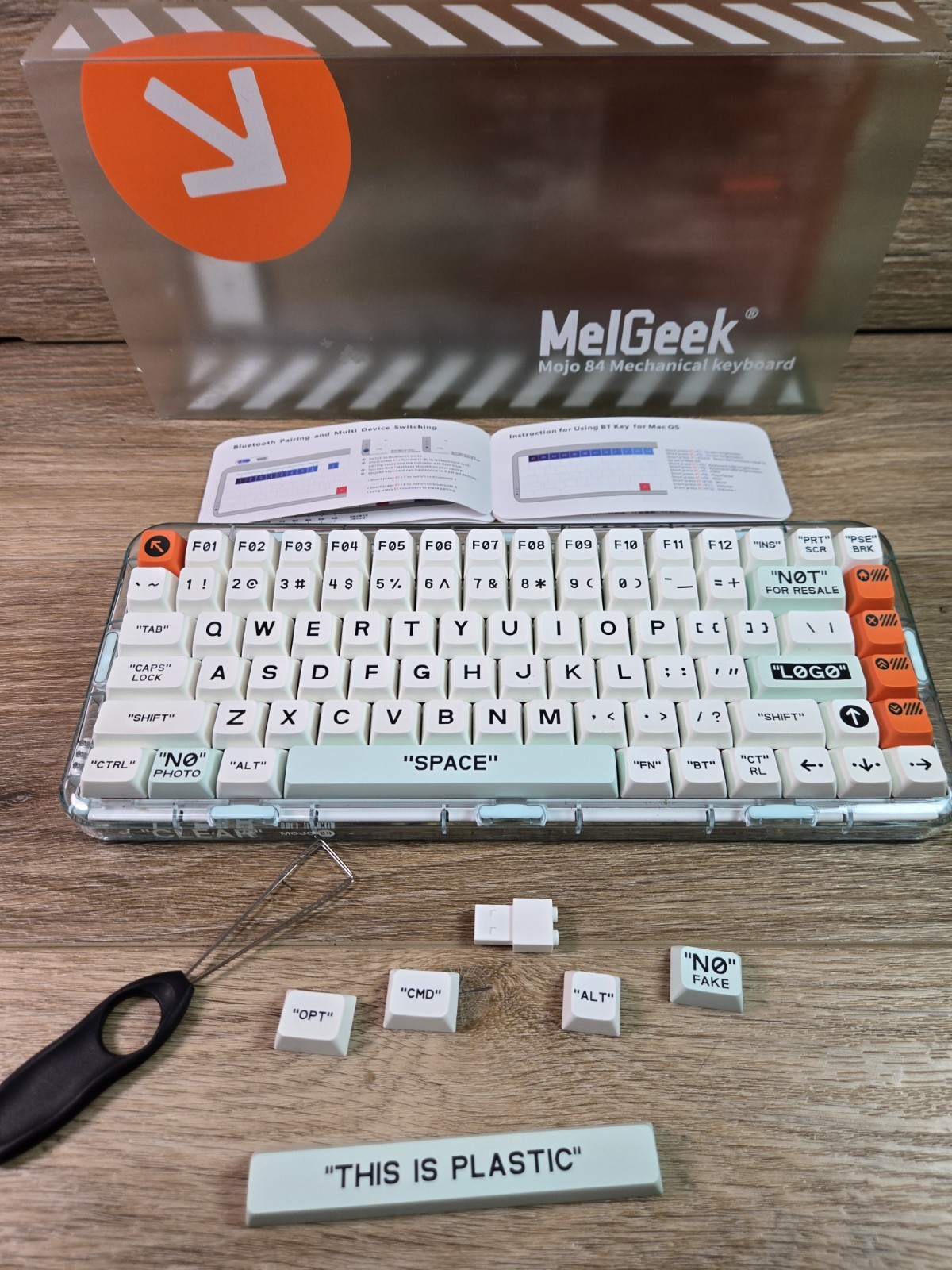 MelGeek Mojo84 Plastic Advance Wireless Mechanical Keyboard W/ Box & Dongle 