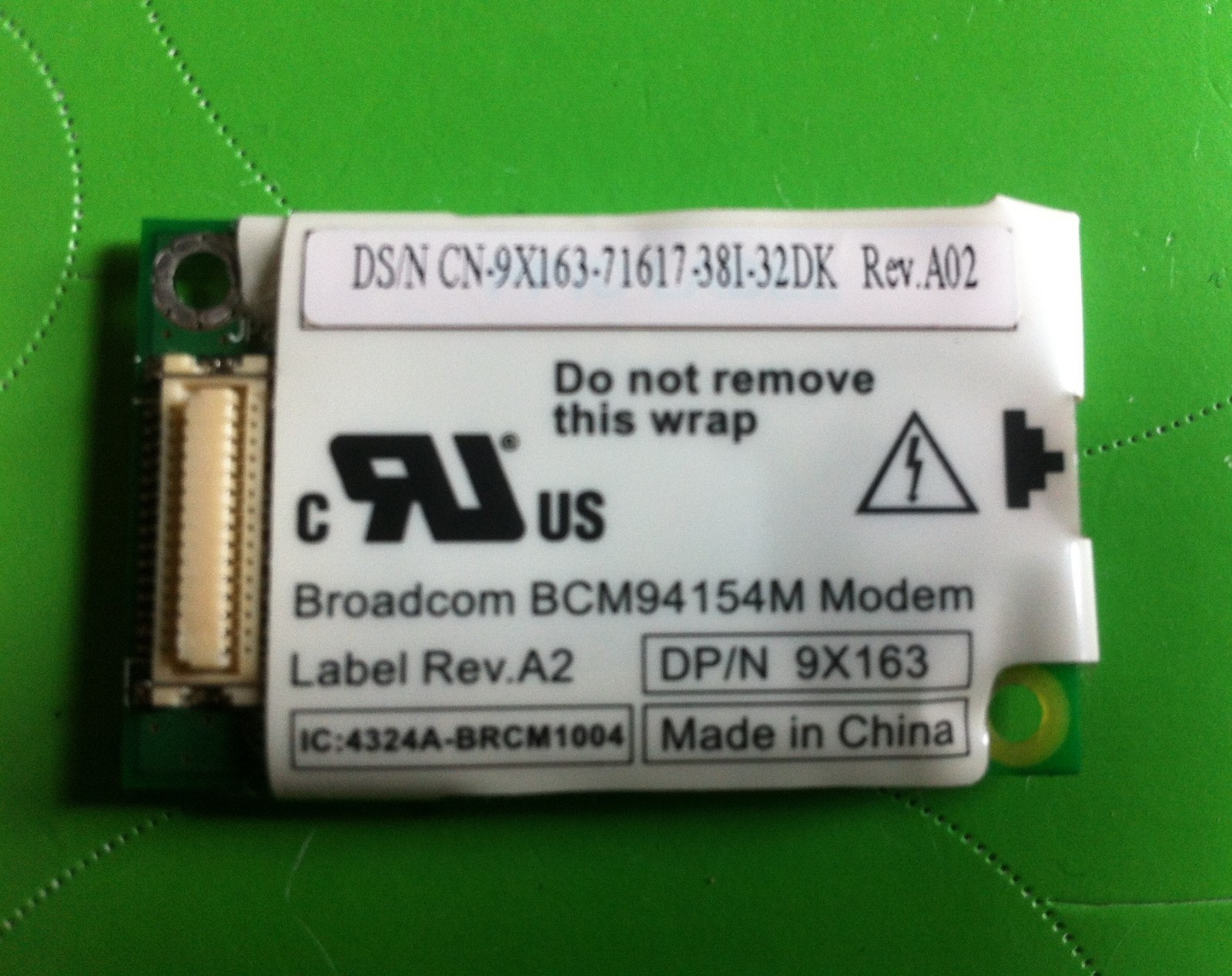 DELL BROADCOM BCM94154M MODEM DP/N 9X163 V.92 56KB LAPTOP CARD 