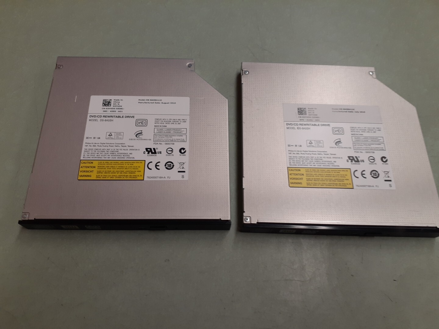 (2) Philips DS-8A5SH DVD/CD Rewritable Drive DS-8A5SH12C 03YK5K 3YK5K - Black