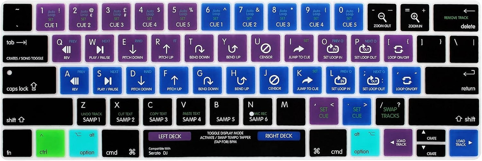Serato DJ US Layout Keyboard Cover for Macbook Pro 13" 15" Touch Bar