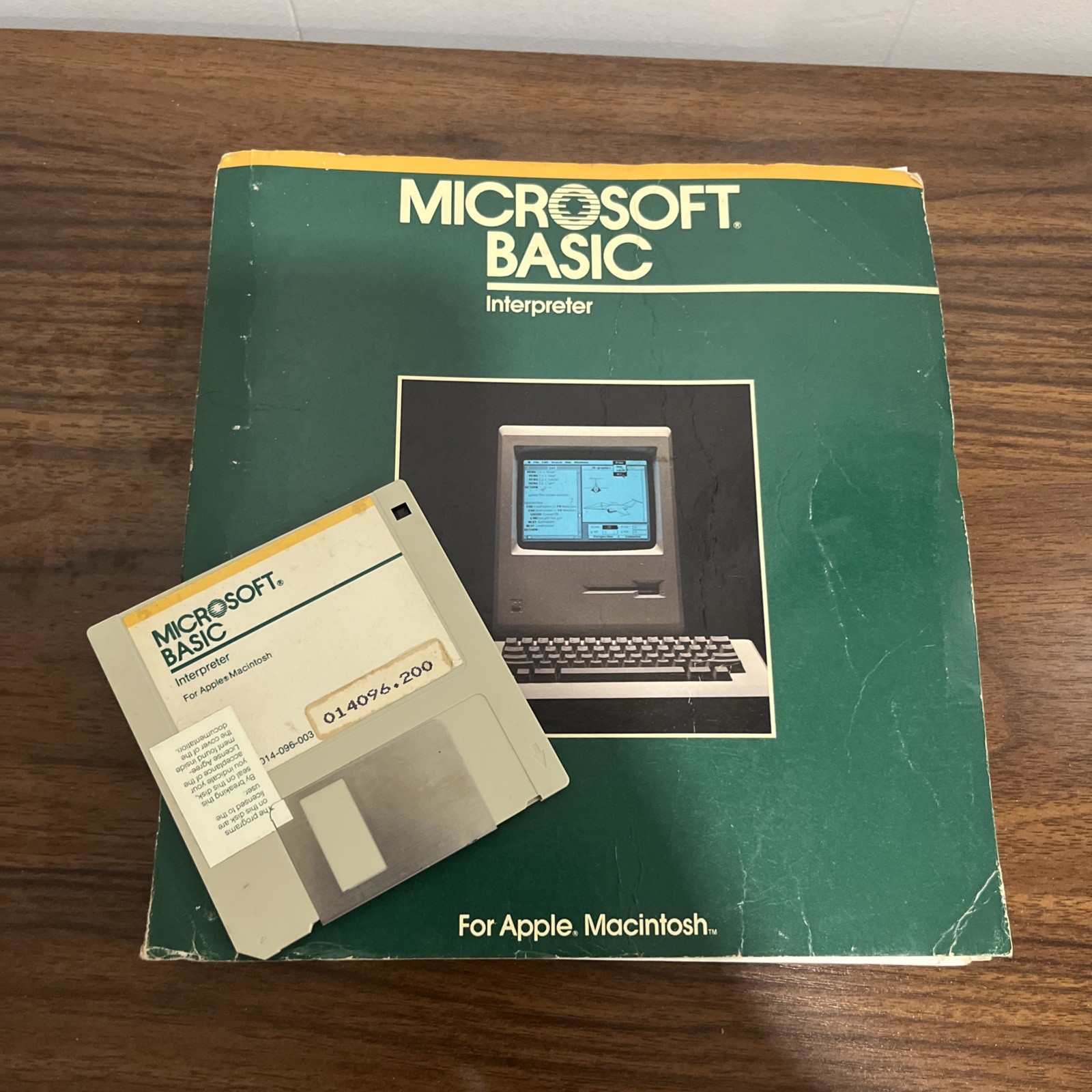 1884 Microsoft Basic Interpreter Vintage Apple Macintosh Manual Floppy Disc 