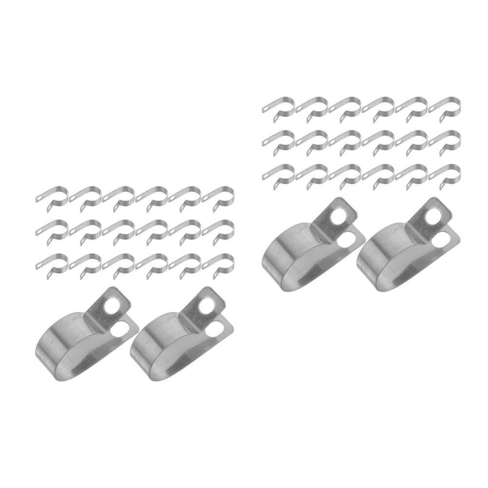 60 pcs Metal Wire Clamp, 3/4"/20mm R-Type Cable Clip 304 Stainless Steel